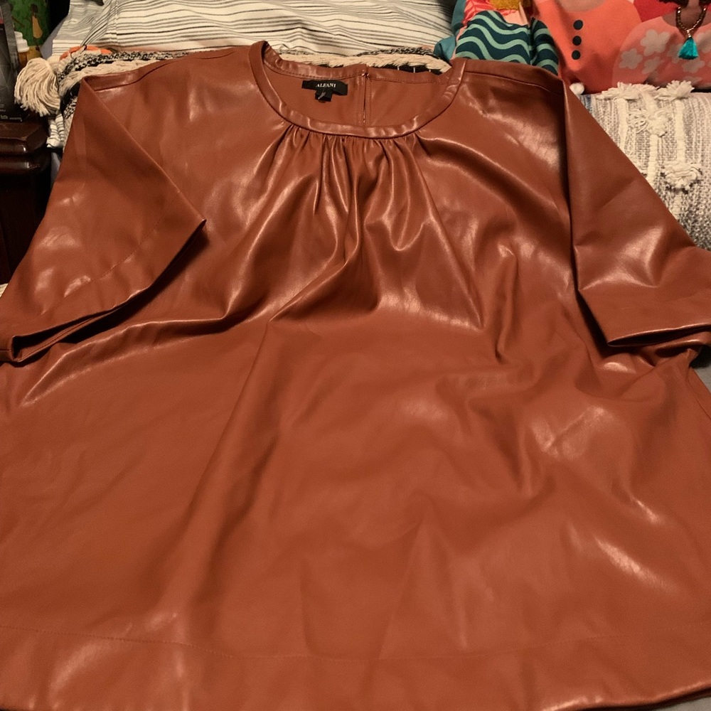 Alfani XL, faux leather top.NWOT